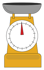 Image showing Clipart of yellow-colored Libra weighing scale/Mechanical dial s