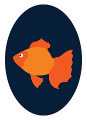 Image showing A Goldfish swimming in the fishbowl looks beautiful vector or co