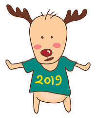 Image showing A deer wearing tshirt vector or color illustration