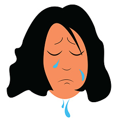 Image showing A sad girl vector or color illustration