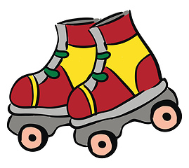 Image showing Roller Skates illustration vector on white background 