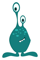 Image showing Turquoise monster with big feet vector illustration on white bac