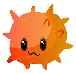 Image showing Orange cute monster illustration vector on white backgroundPrint