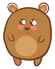 Image showing A cute brown bear vector or color illustration