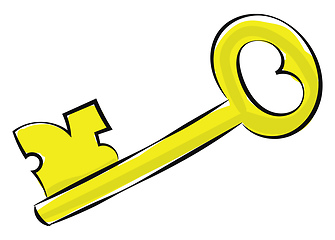 Image showing A sparkling house golden key/Key icon vector or color illustrati