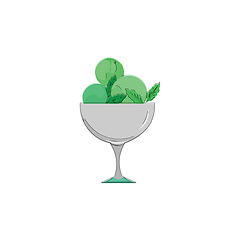 Image showing Mint ice cream vector or color illustration