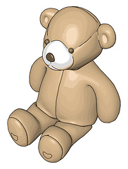 Image showing Beige teddy bear vector illustration on white background