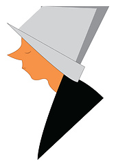 Image showing Side face of a female Christian missionary or nun vector color d