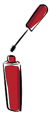 Image showing A red bottle of mascara vector or color illustration