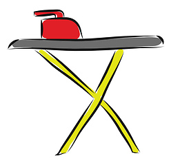 Image showing Iron on a tableillustration vector on white background