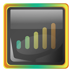 Image showing Network grey square vector icon illustration with yellow and gre