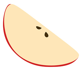 Image showing An apple slice vector or color illustration