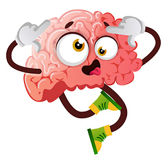Image showing Brain is acting silly, illustration, vector on white background.
