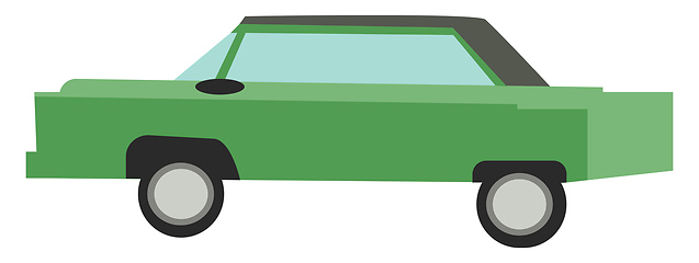 Image showing A green vintage car vector or color illustration