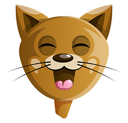 Image showing Brown cartoon happy cat vector illustartion on white background