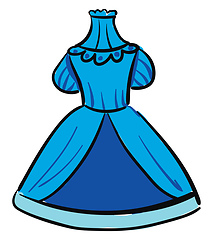 Image showing A showcase blue-colored frock for girl children vector or color 