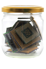 Image showing computer chips in the glass bottle