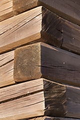 Image showing house with wooden logs