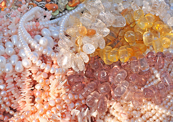 Image showing Gemstone, coral and pearl beads