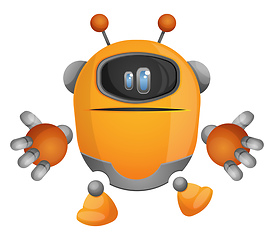 Image showing Confused cartoon robot illustration vector on white background