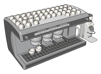 Image showing Simple vector illustration on white background of an espresso ma