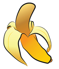 Image showing An yellow ripped banana fruit vector or color illustration