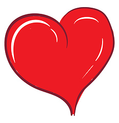 Image showing Clipart of a curvy smart red heart vector or color illustration