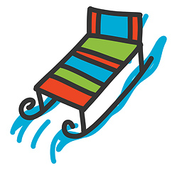 Image showing Blue green and orange sled vector illustration on white backgrou