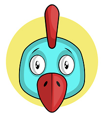 Image showing Cartoon blue bird with red beak vector illustration on white bac