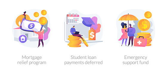 Image showing Coronavirus stimulus package plan abstract concept vector illustrations.