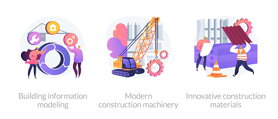 Image showing Building contractors services abstract concept vector illustrations.