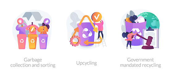 Image showing Waste collection and recycling problems abstract concept vector illustrations.