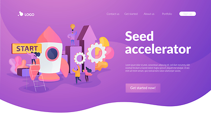 Image showing Startup accelerator landing page template.