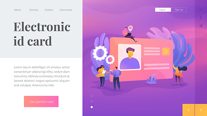 Image showing Smart ID card landing page template.