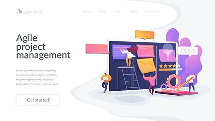 Image showing Kanban board landing page concept