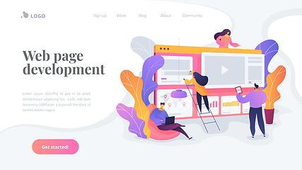 Image showing WEB development landing page template.