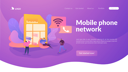 Image showing Mobile phones card landing page template.