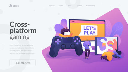 Image showing Cross-platform play landing page template.