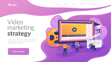 Image showing Video content marketing landing page template.