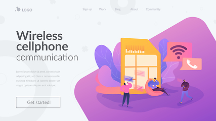 Image showing Mobile phones card landing page template.