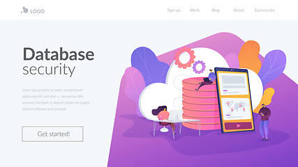 Image showing Cloud storage landing page template.