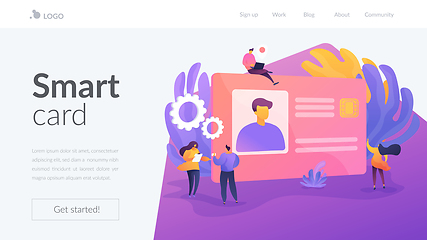 Image showing Smart ID card landing page template.