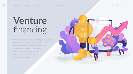 Image showing Venture investment landing page template.