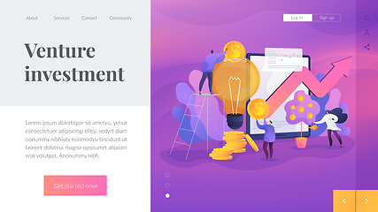 Image showing Venture investment landing page template.