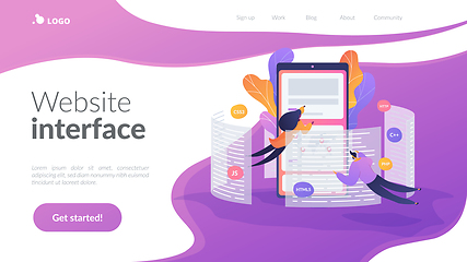 Image showing Front end development it landing page template.