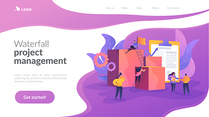 Image showing Project management landing page template.