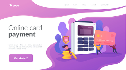 Image showing Debit card landing page template.