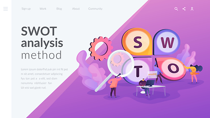 Image showing SWOT analysis landing page template.