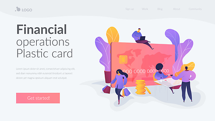 Image showing Credit card landing page template.