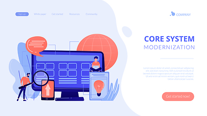 Image showing Core system development concept landing page.